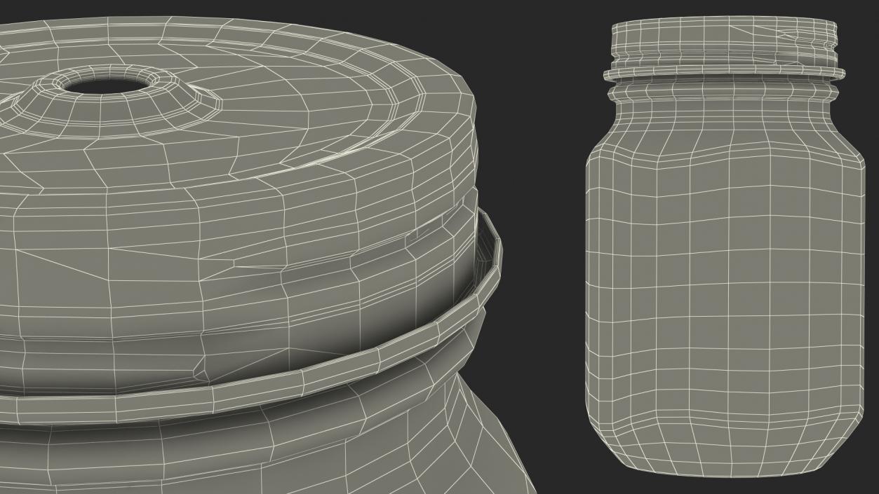 3D Estilo Mason Drinking Jar with Sip Lid model