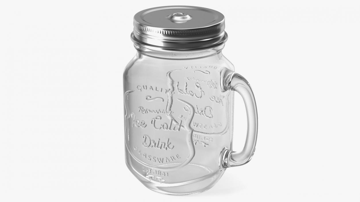 3D Estilo Mason Drinking Jar with Sip Lid model