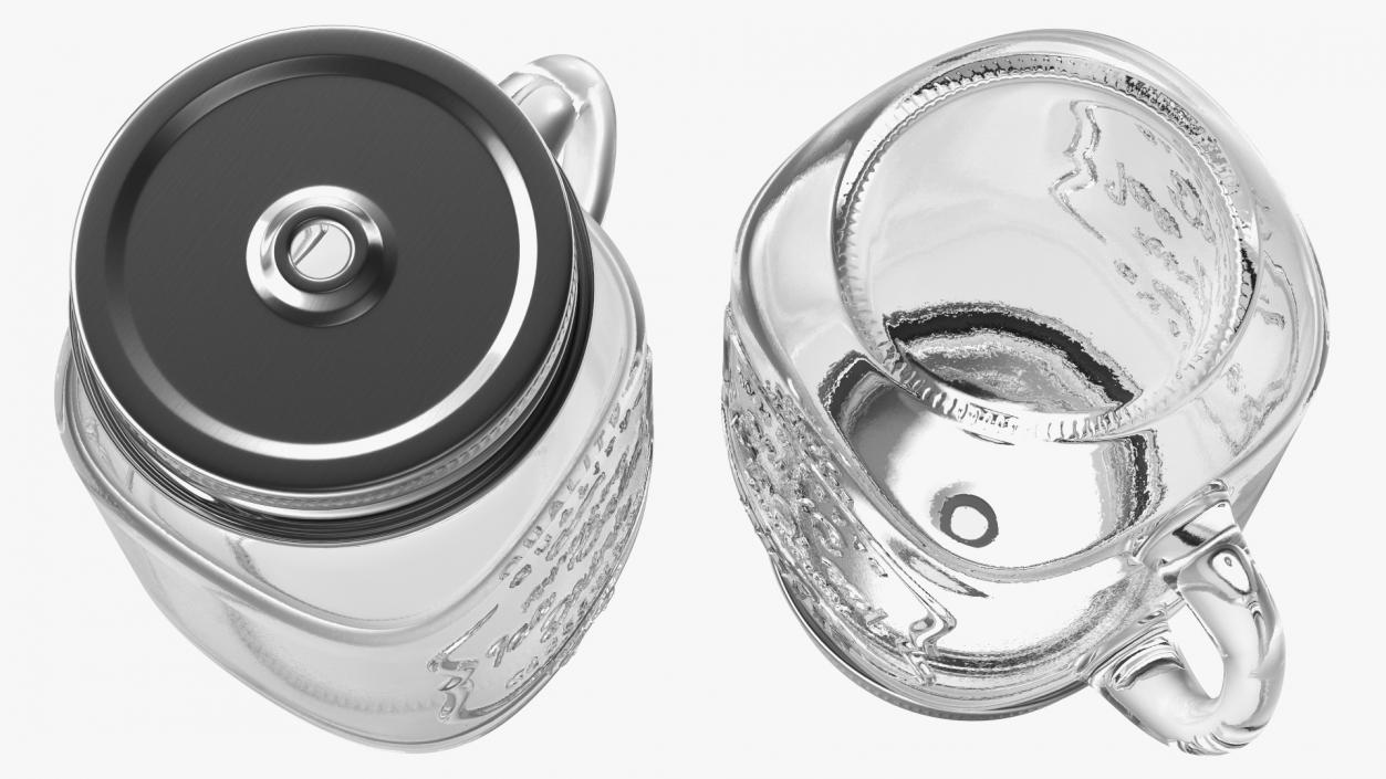 3D Estilo Mason Drinking Jar with Sip Lid model