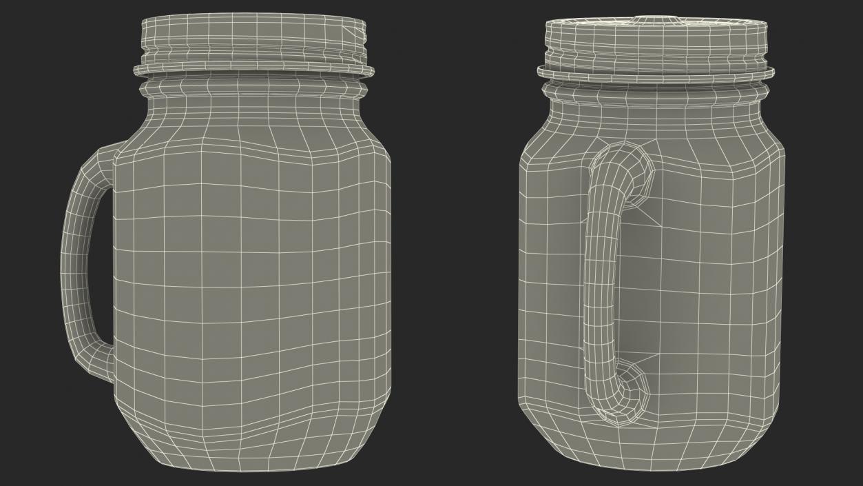 3D Estilo Mason Drinking Jar with Sip Lid model