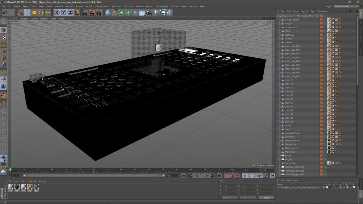 3D model Apple Store Fifth Avenue New York 2