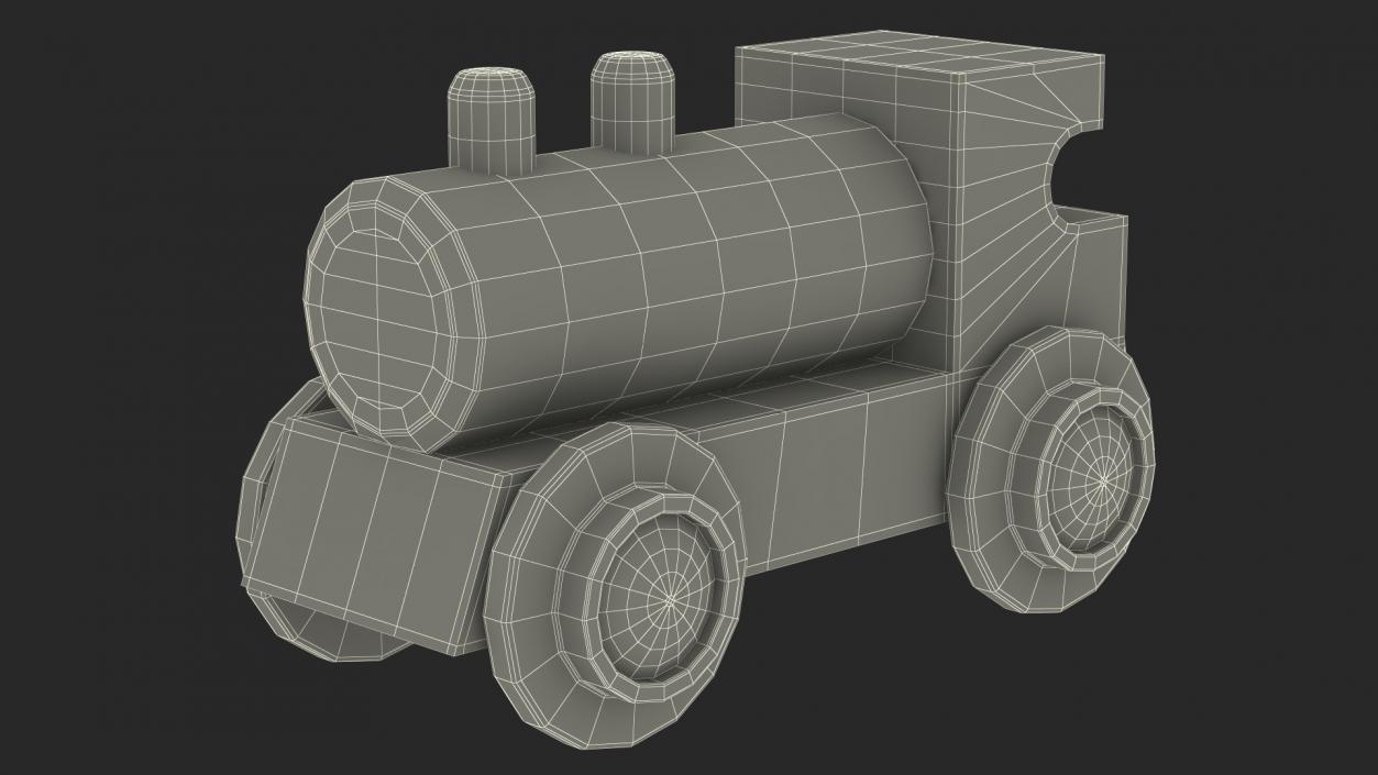 Classic Wooden Toy Train 3D model