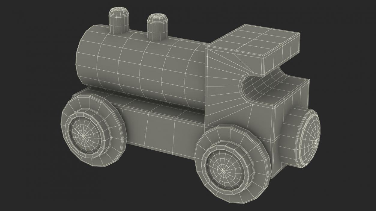 Classic Wooden Toy Train 3D model