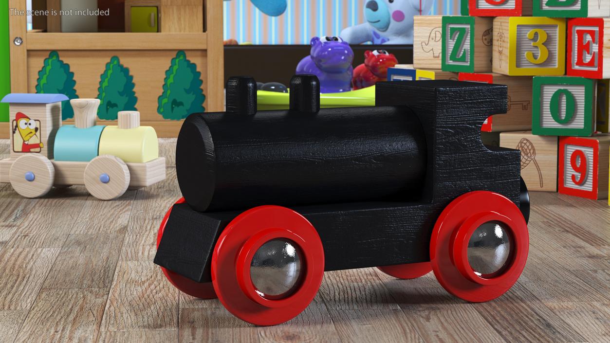 Classic Wooden Toy Train 3D model