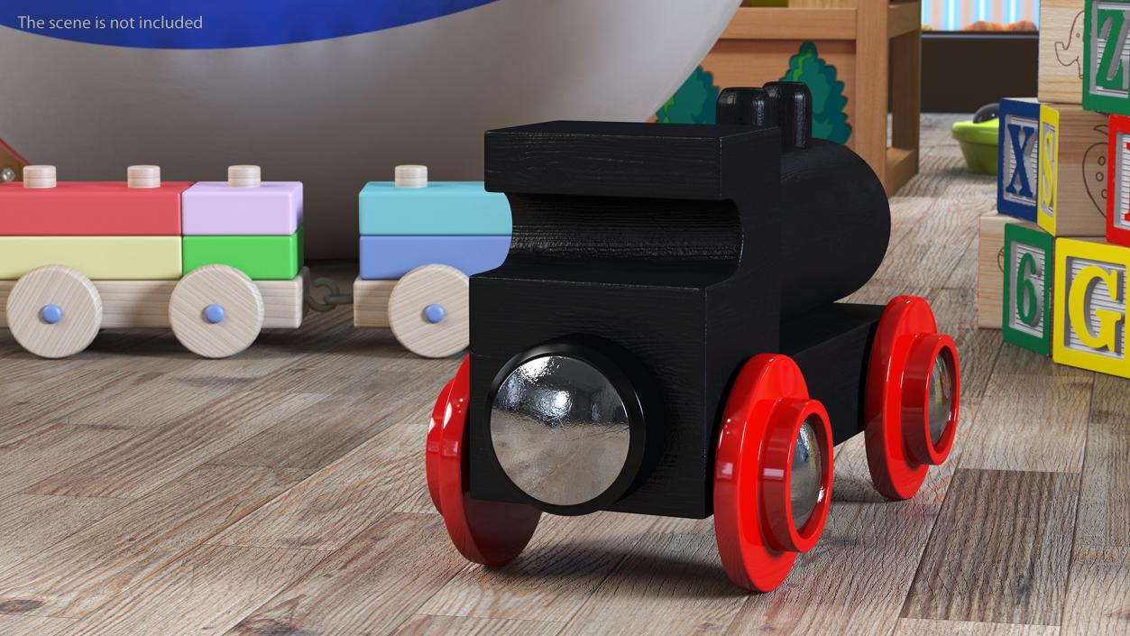 Classic Wooden Toy Train 3D model