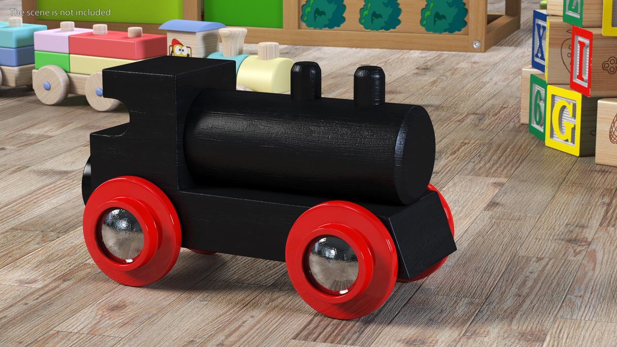 Classic Wooden Toy Train 3D model