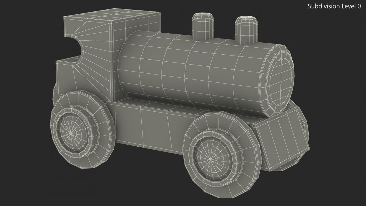 Classic Wooden Toy Train 3D model