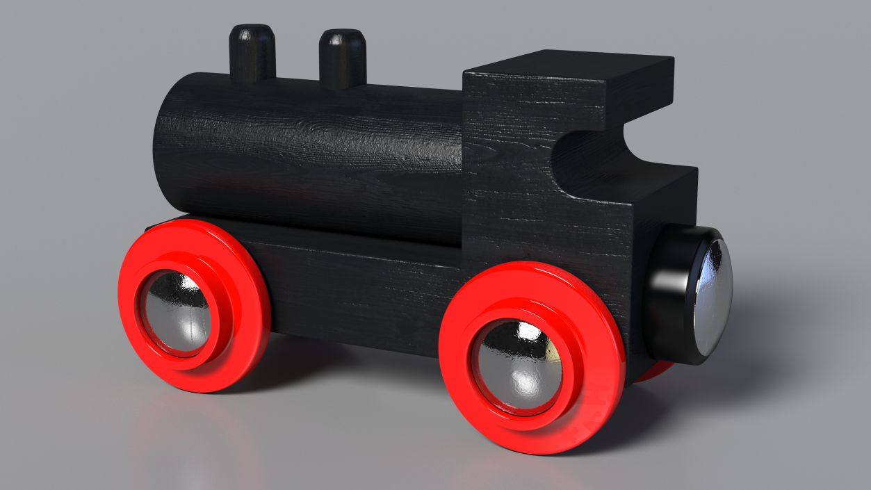 Classic Wooden Toy Train 3D model