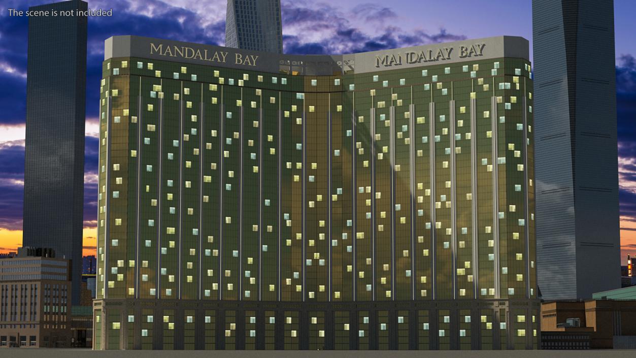 3D Mandalay Bay Night Glow model