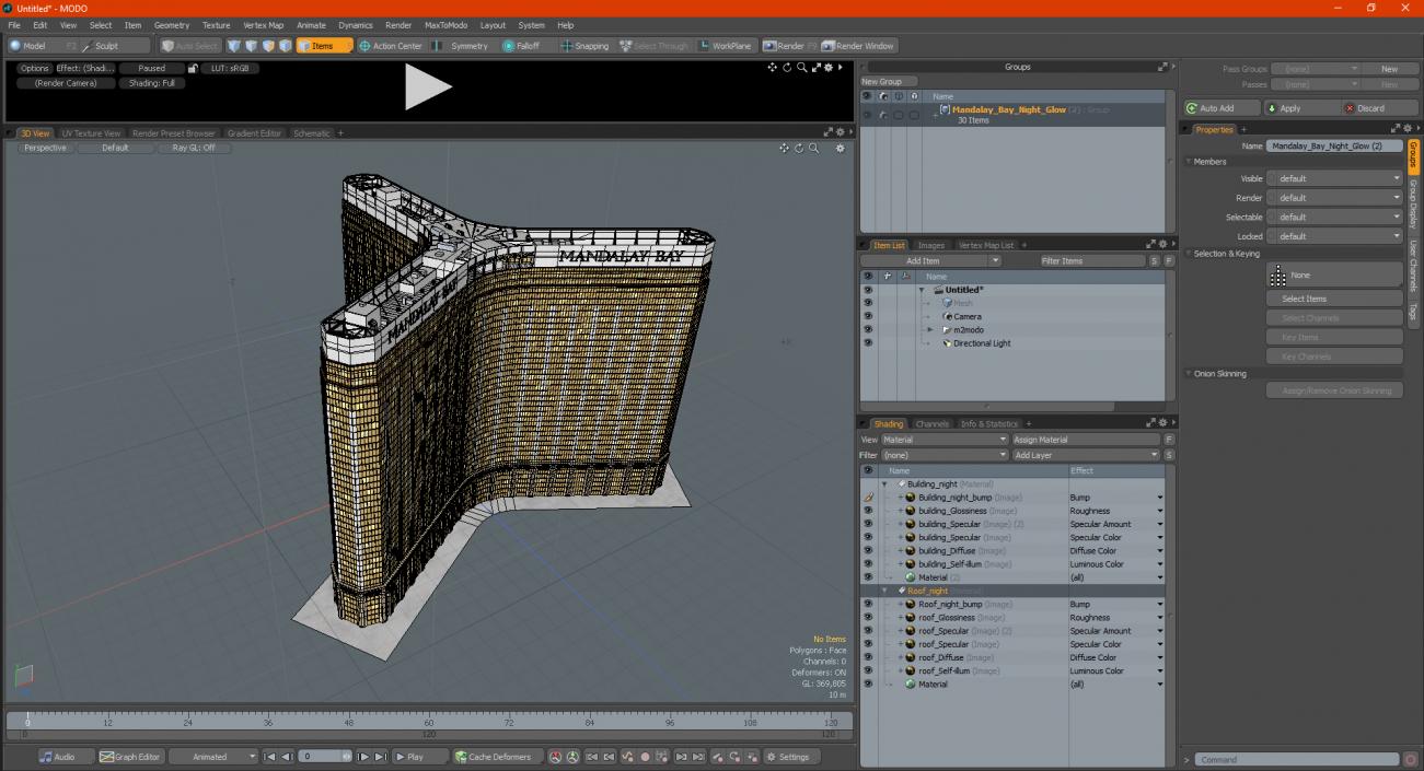 3D Mandalay Bay Night Glow model