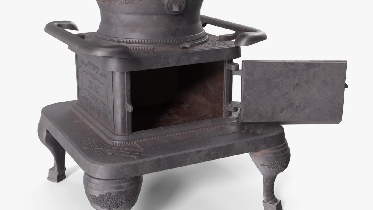 3D Old Potbelly Stove Open model