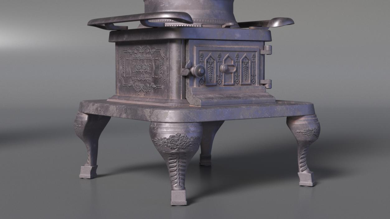 3D Old Potbelly Stove Open model