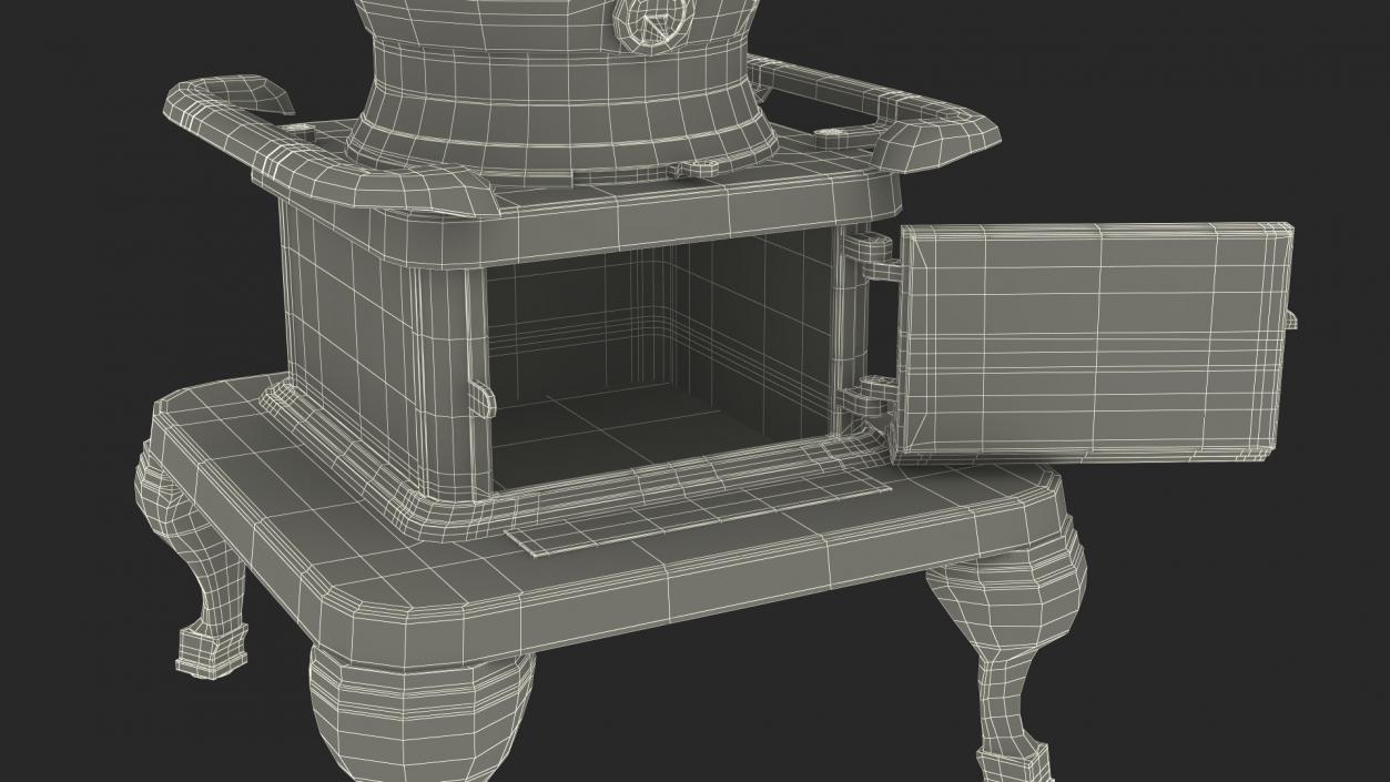 3D Old Potbelly Stove Open model