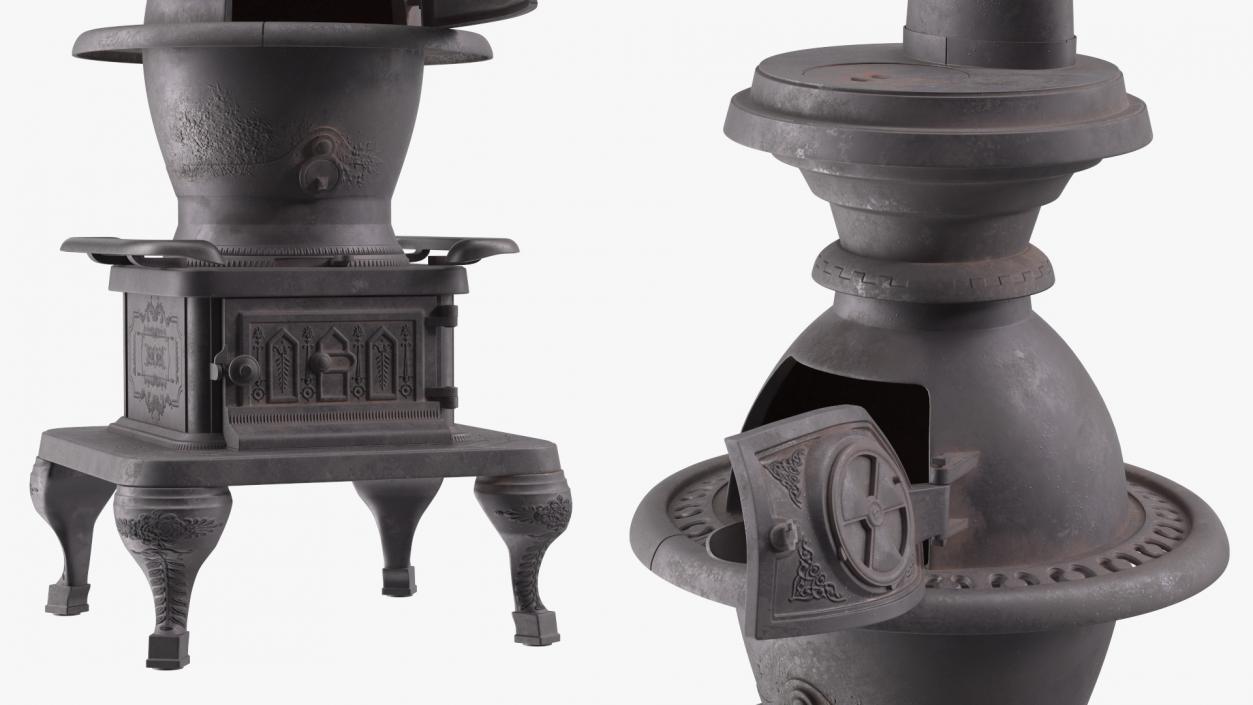 3D Old Potbelly Stove Open model