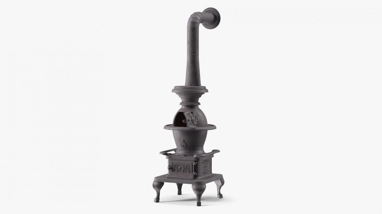 3D Old Potbelly Stove Open model