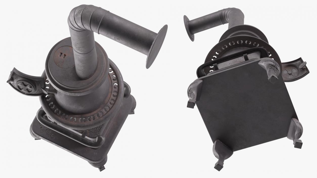 3D Old Potbelly Stove Open model