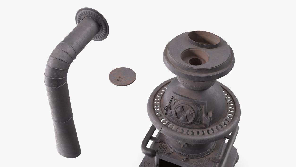 3D Old Potbelly Stove Open model