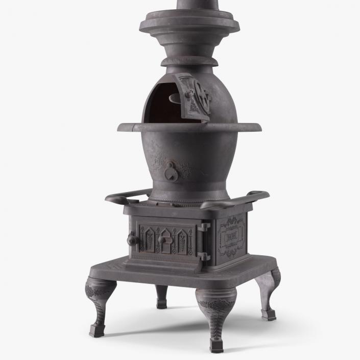 3D Old Potbelly Stove Open model