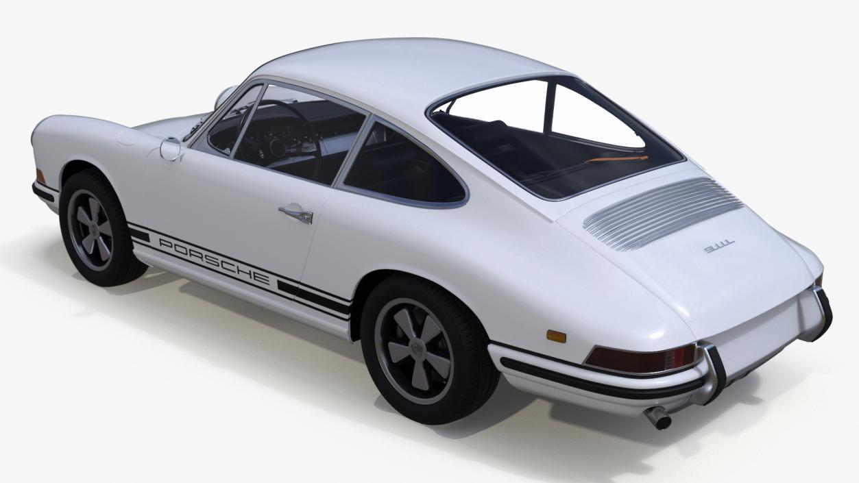 White Porsche 911 1969 3D