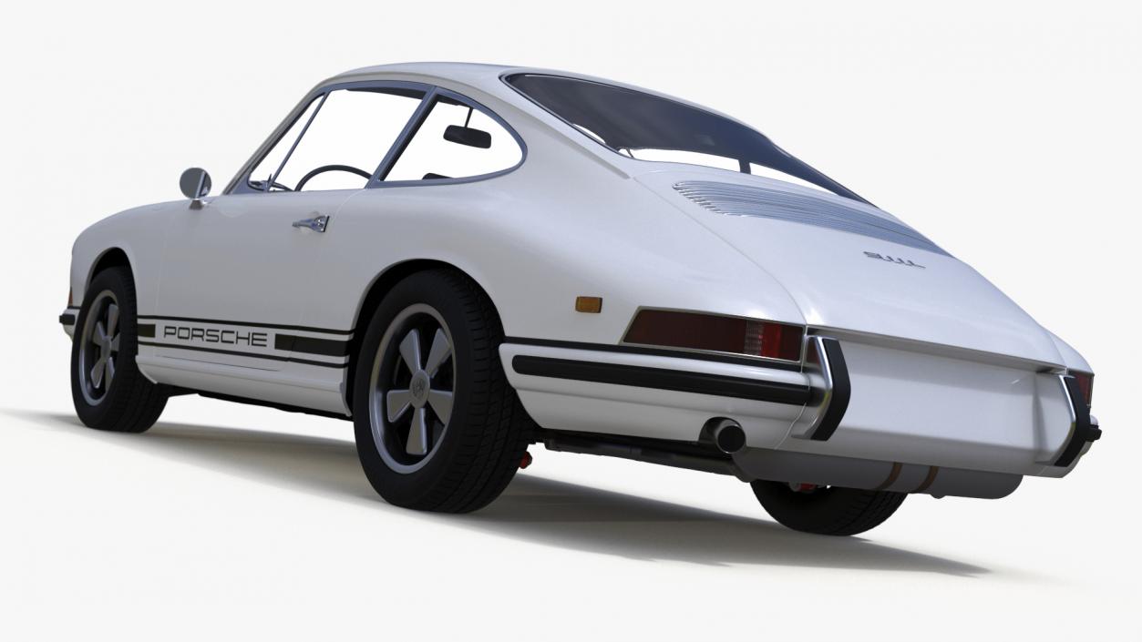 White Porsche 911 1969 3D