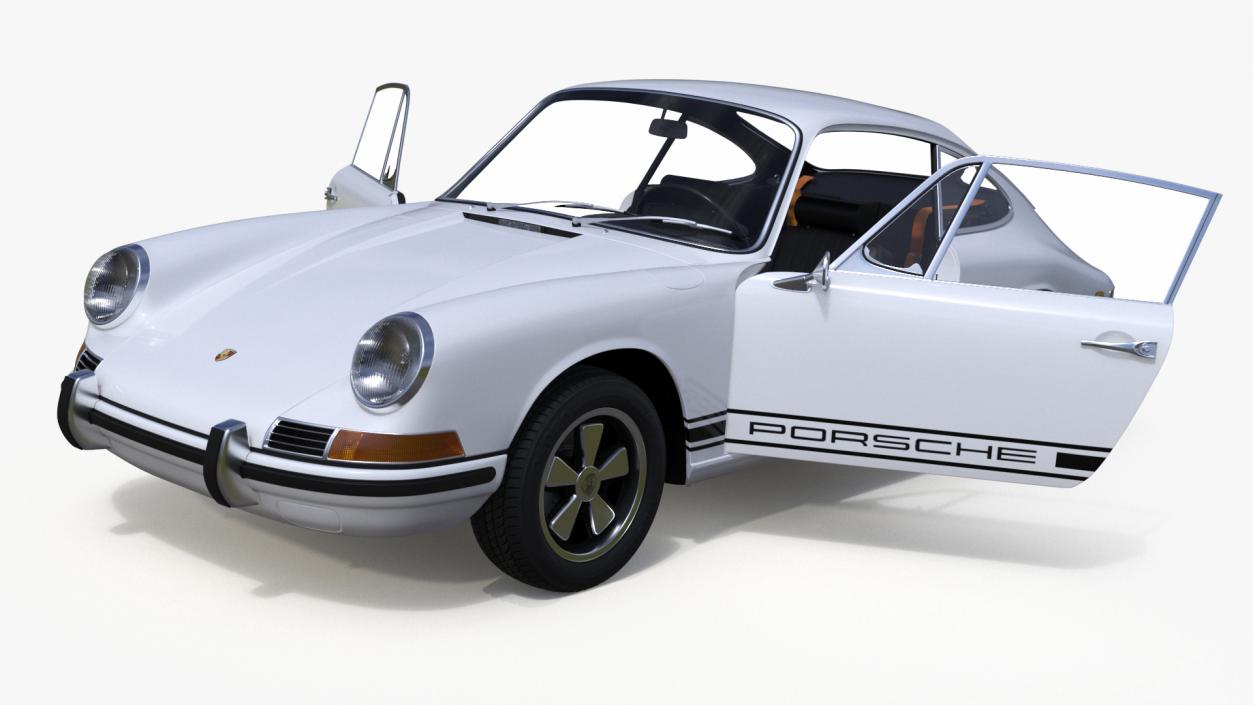 White Porsche 911 1969 3D