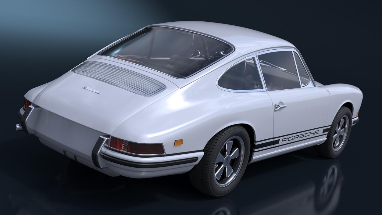 White Porsche 911 1969 3D