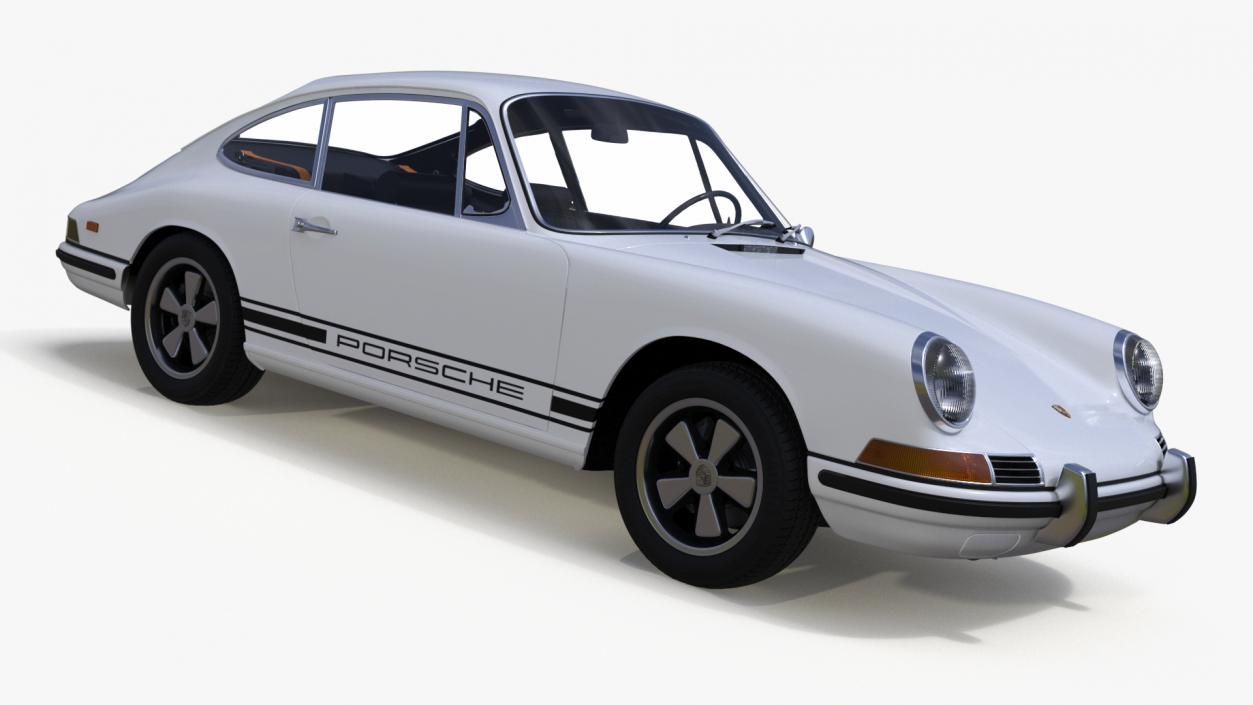 White Porsche 911 1969 3D