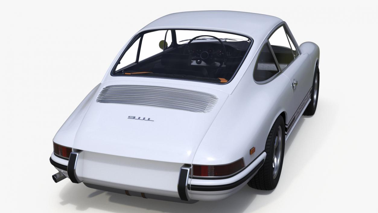 White Porsche 911 1969 3D