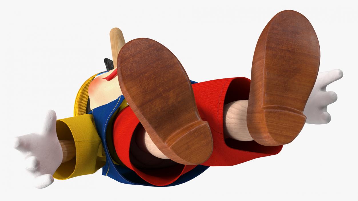 3D Pinnochio Wooden Doll Toy Rigged for Maya