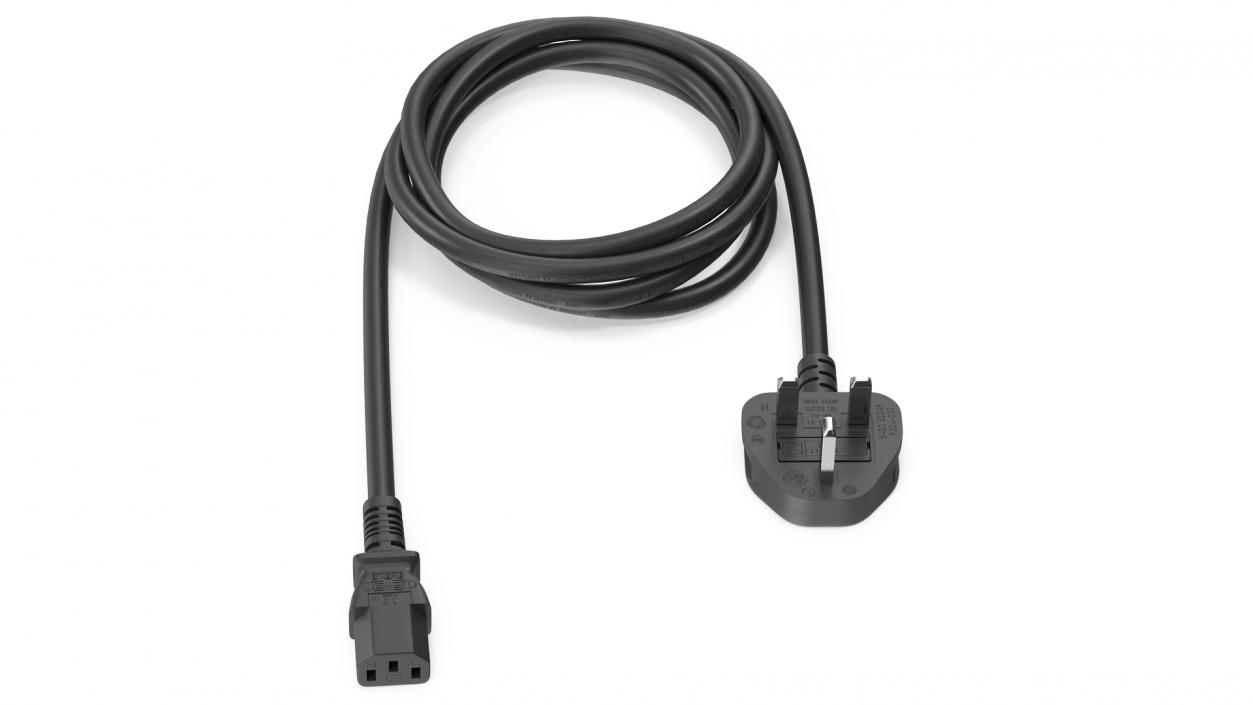 3D PC Power Cord English