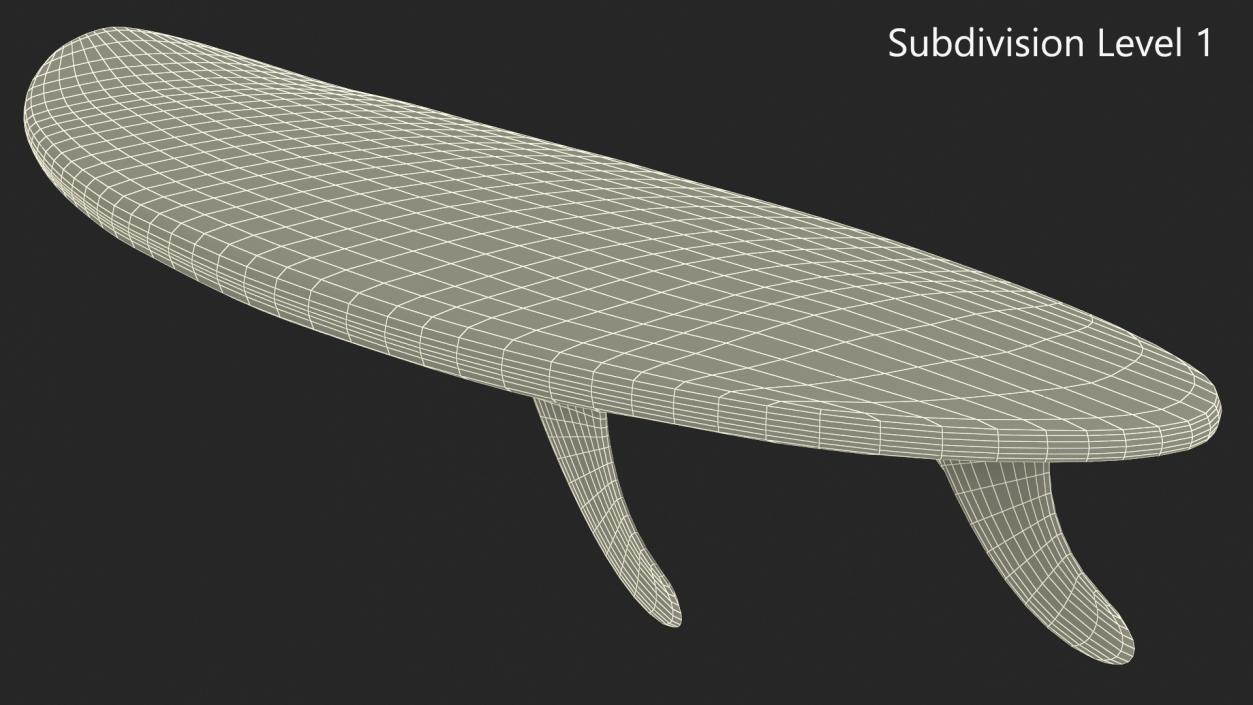 3D model Hybrid Funboard Surfboard