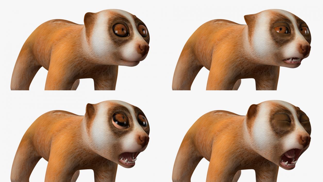 3D Lemur Slow Loris Rigged model