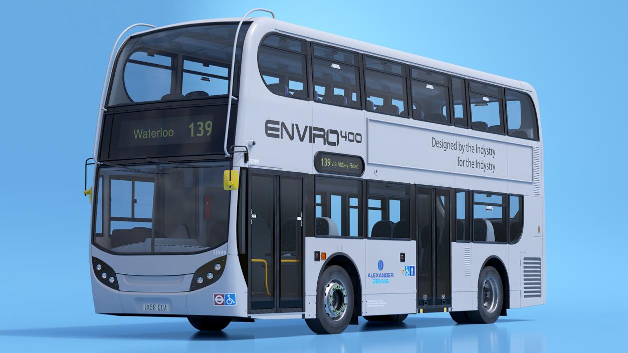 3D Enviro400 Double Decker Bus Simple Interior model