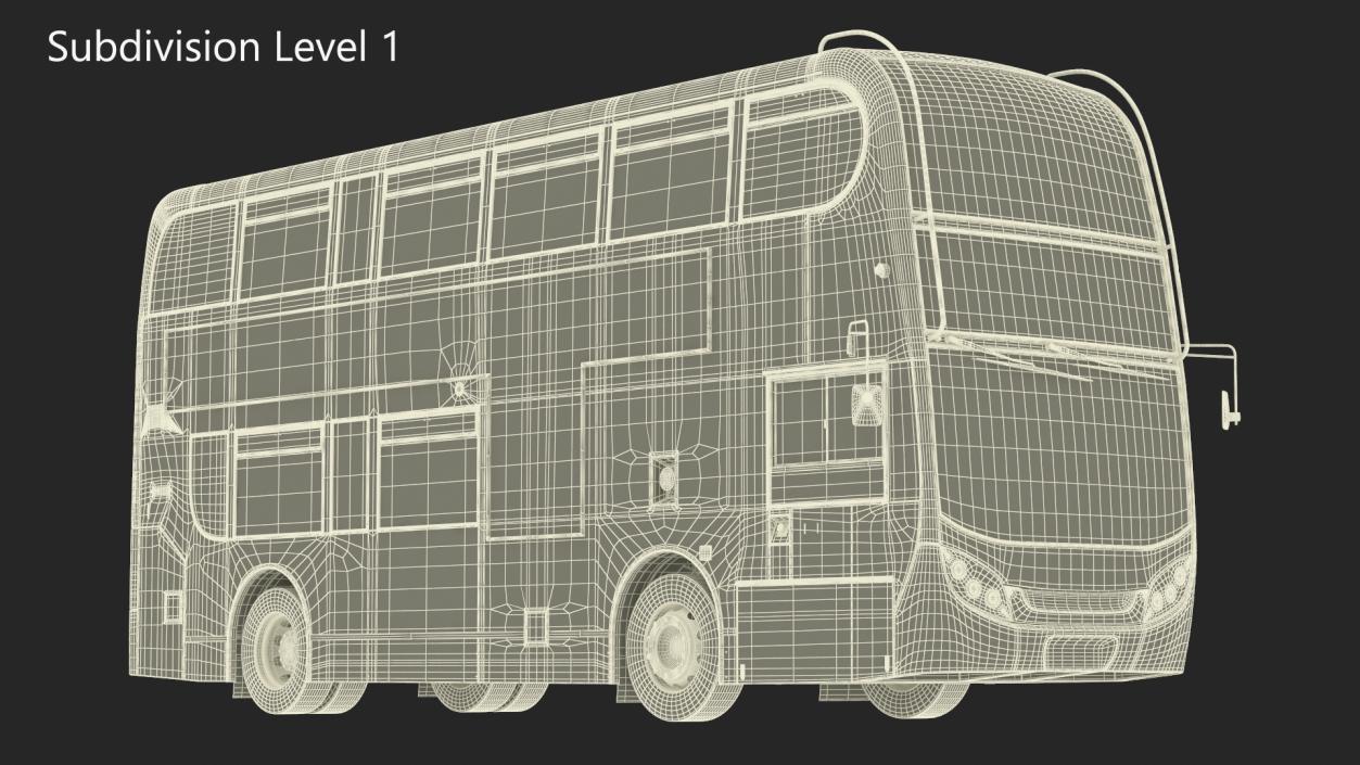 3D Enviro400 Double Decker Bus Simple Interior model