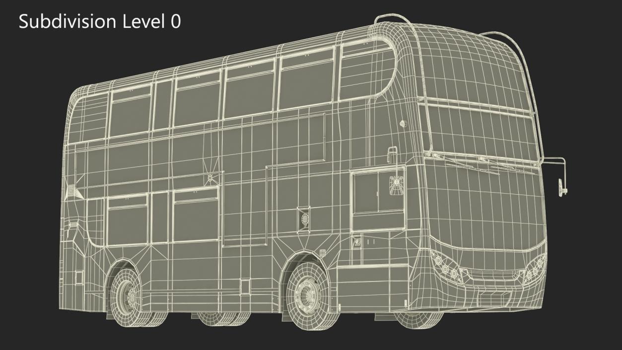 3D Enviro400 Double Decker Bus Simple Interior model