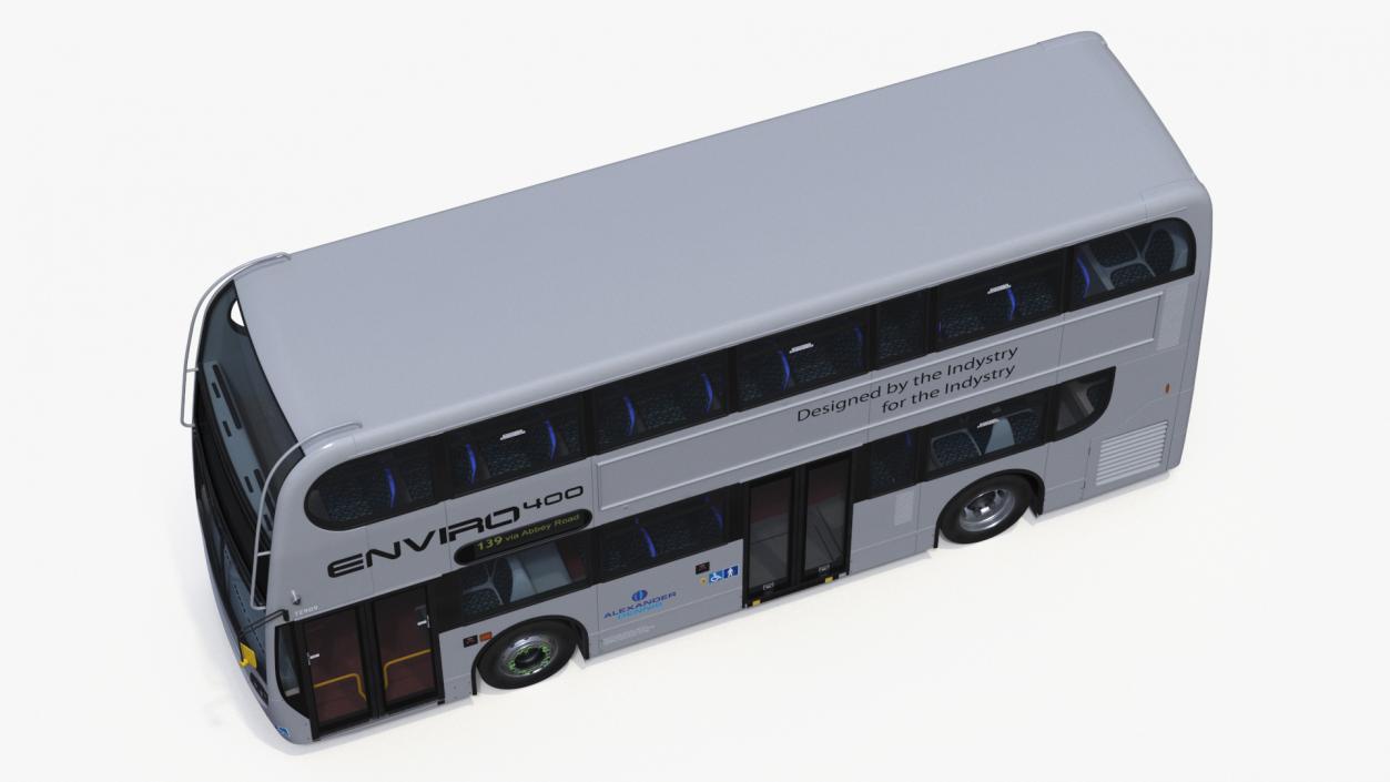 3D Enviro400 Double Decker Bus Simple Interior model