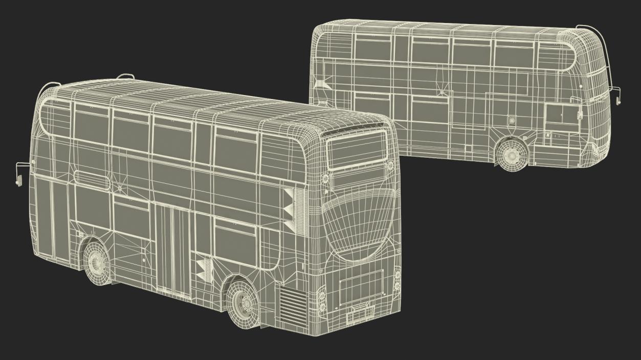 3D Enviro400 Double Decker Bus Simple Interior model