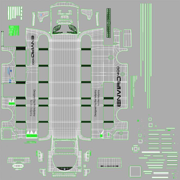 3D Enviro400 Double Decker Bus Simple Interior model