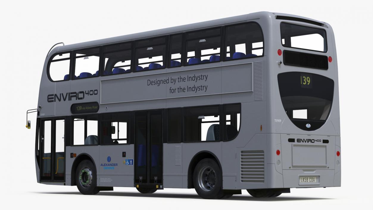 3D Enviro400 Double Decker Bus Simple Interior model