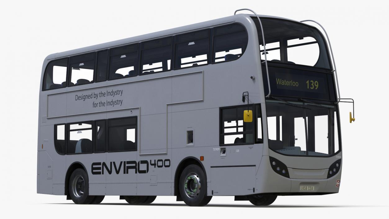 3D Enviro400 Double Decker Bus Simple Interior model