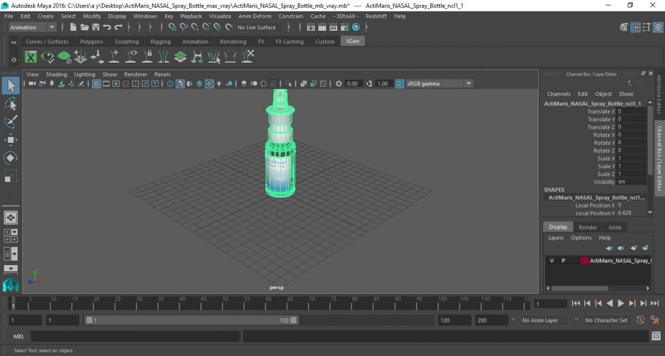 3D ActiMaris NASAL Spray Bottle model