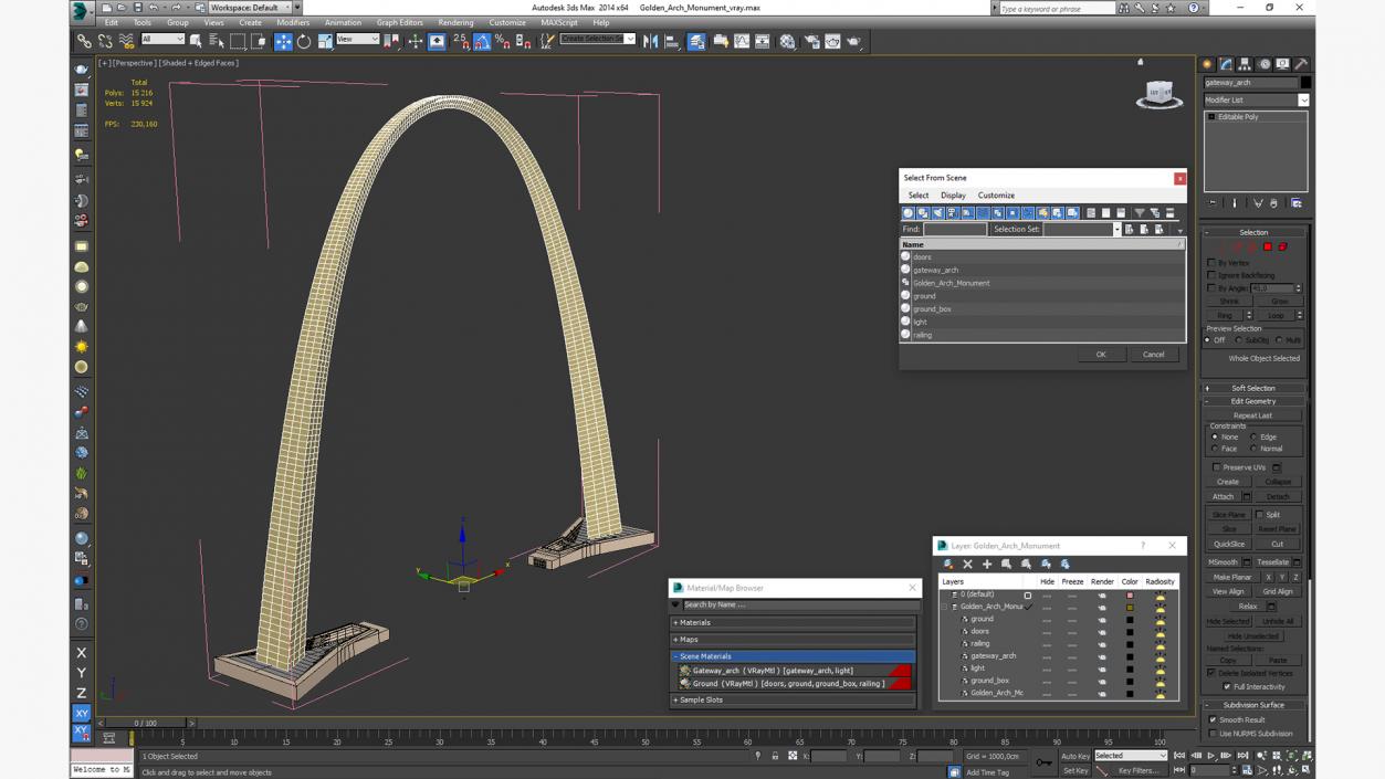 3D model Golden Arch Monument