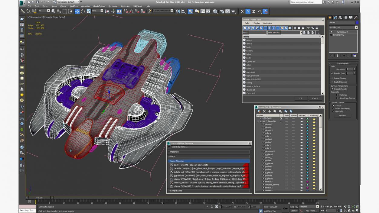 3D model Sci Fi Dropship