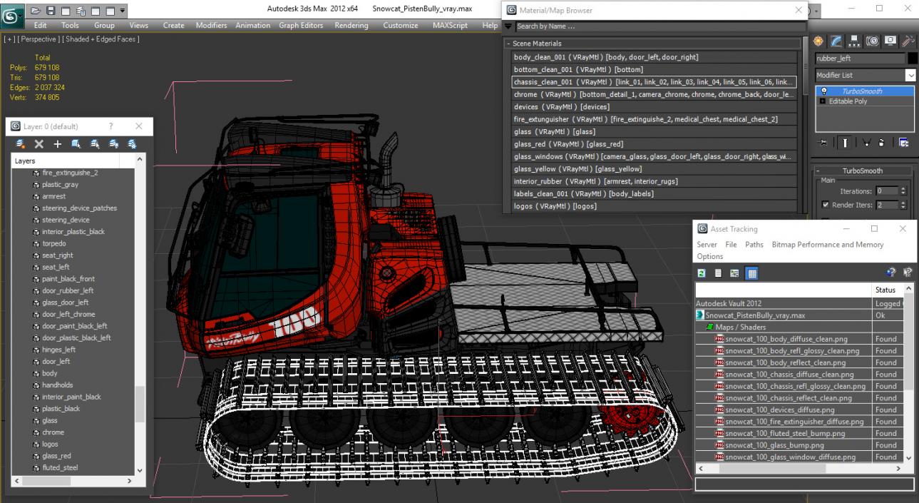 Snowcat PistenBully 3D model