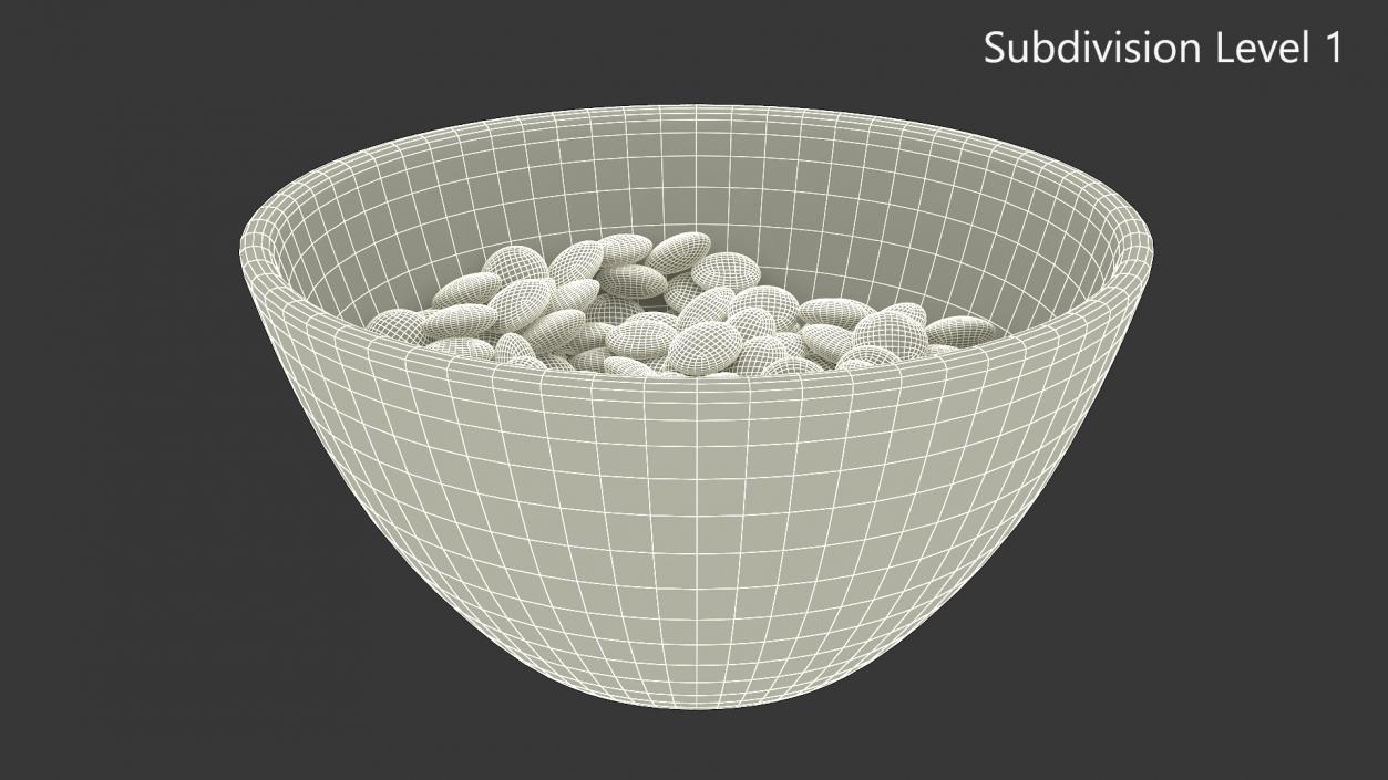 M and Ms Candies in Bowl 3D model