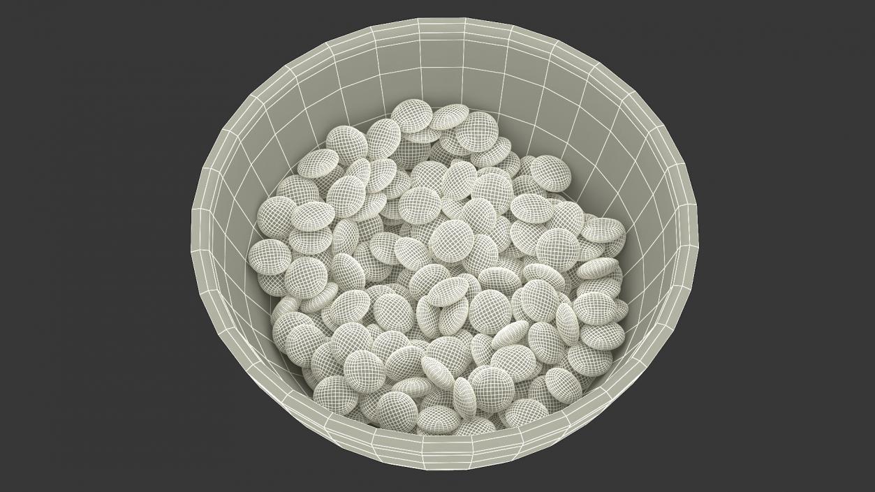 M and Ms Candies in Bowl 3D model