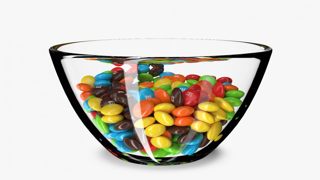 M and Ms Candies in Bowl 3D model