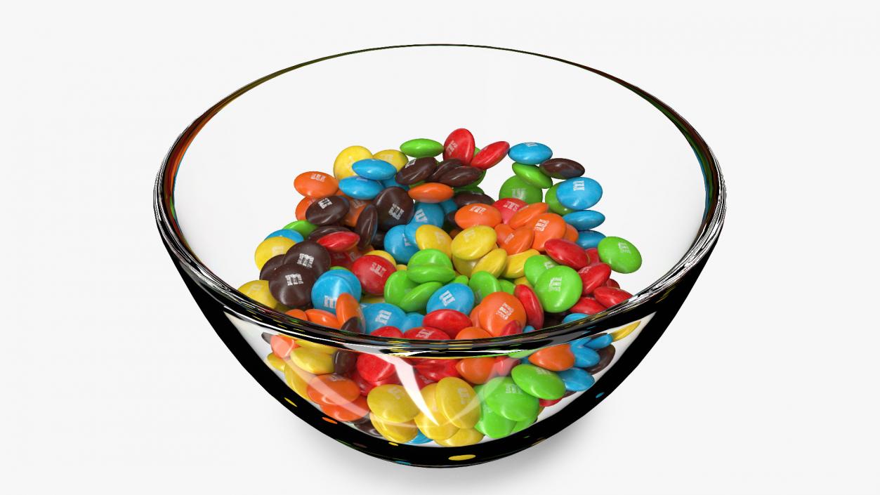 M and Ms Candies in Bowl 3D model