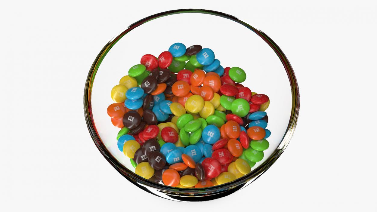 M and Ms Candies in Bowl 3D model