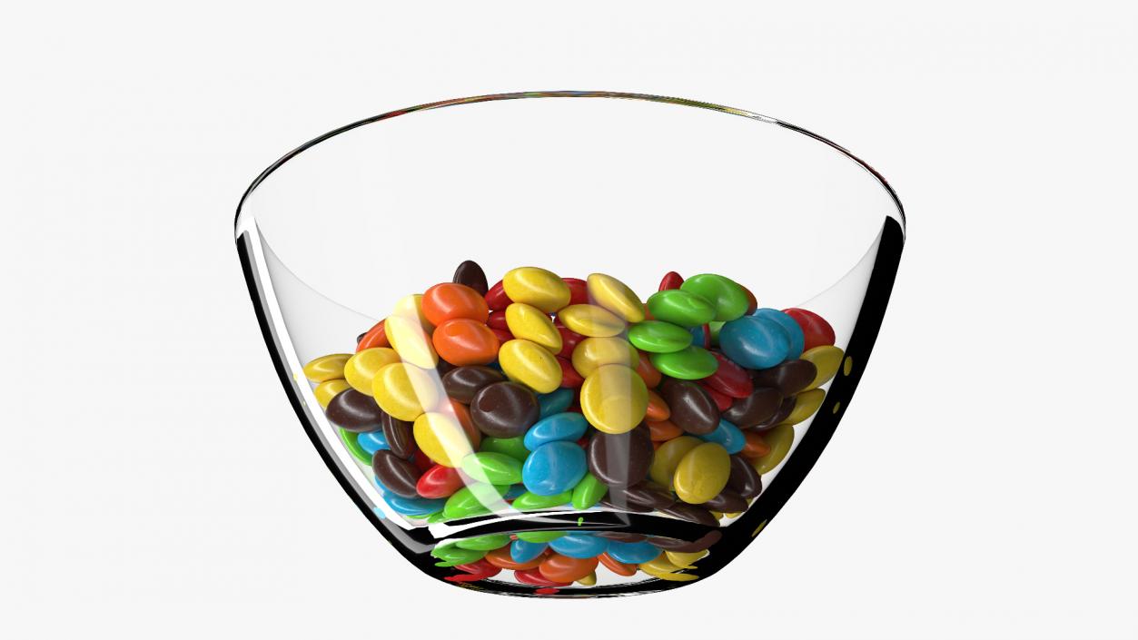 M and Ms Candies in Bowl 3D model